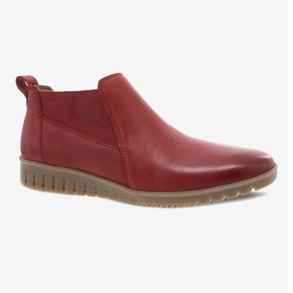 NWOT Dansko Red Burnished Louisa Women's Calf Booties